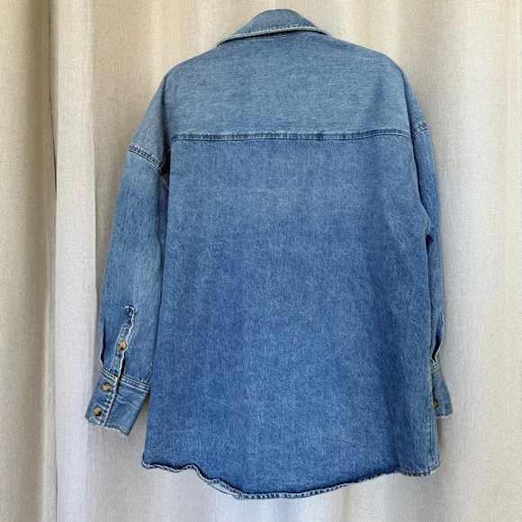 Khaite Birdie Oversized Button-Down Denim Relaxed Shirt M - Picture 5 of 13